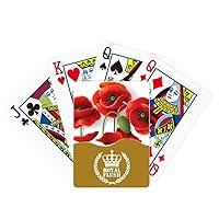 Red Flowers Painting Corn Petals Fruit Royal Flush Poker Playing Card Game