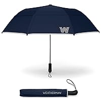 Weatherman Umbrella - Collapsible Umbrella - Windproof Umbrella Resists Up to 55 MPH Winds (Navy Blue)