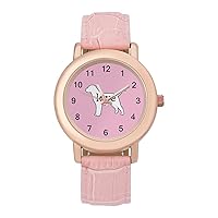 Labrador Love Dog Paw Classic Watches for Women Funny Graphic Pink Girls Watch Easy to Read