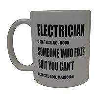 Rogue River Tactical Funny Best Electrician Coffee Mug Novelty Cup Gift Idea Meaning