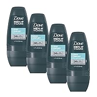 Men+Care Clean Comfort Roll on Deodorant, Aluminum Free, For All Day Underarm Odor Protection, 4-Pack, 1.7 Fl Oz Each, 4 Bottles