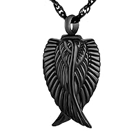 XIUDA Angel Wing Cremation Necklace for Ashes Memorial Urn Pendant Jewelry for Ashes-I'm here WATCHING over you