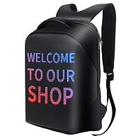 LIXADA LED Backpack Full-Color Screen Customizable Waterproof for Men Women, Laptop Backpack Large Capacity LED Display Bookbag for Traveling Motorcycling Cycling Commuting