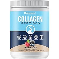 NativePath Wild Berry Collagen Peptides - Premium Keto and Paleo Grass-Fed, Pasture-Raised Protein Powder for Hair, Skin, Nails, Bones, Joints, Digestion and More - 20 Servings - No Gluten or Dairy