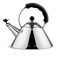 2 Qt. Signature Whistle Tea Kettle Color: Satin Steel with Black Handle and Black Whistle
