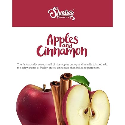 Shortie's Candle Company Apples & Cinnamon Wax Melts - Formula 117-1 Highly Scented 3 Oz. Bar - Made with Natural Oils - Bakery & Food Air Freshener Cubes Collection