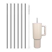 XSGXS 6 Pack,Replacement Straw Compatible with Simple Modern 40 oz Cup Tumbler,BPA-Free,Stainless Steel Straw and Food Grade,Reusable Straws With Cleaning Brush