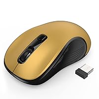 Wireless Mouse, Computer Mouse Wireless 2.4G USB Cordless Mouse with 3 Adjustable DPI, 6 Buttons, Ergonomic Portable Silent Mice for Laptop PC Computer Chromebook (Yellow)