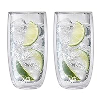 Zwilling J.A. Henckels 39500-120 Double Wall Glasses, 16.5 fl oz (470 ml), Set of 2, Tumbler, Highball, Heat Resistant, Double Wall Construction, Cup