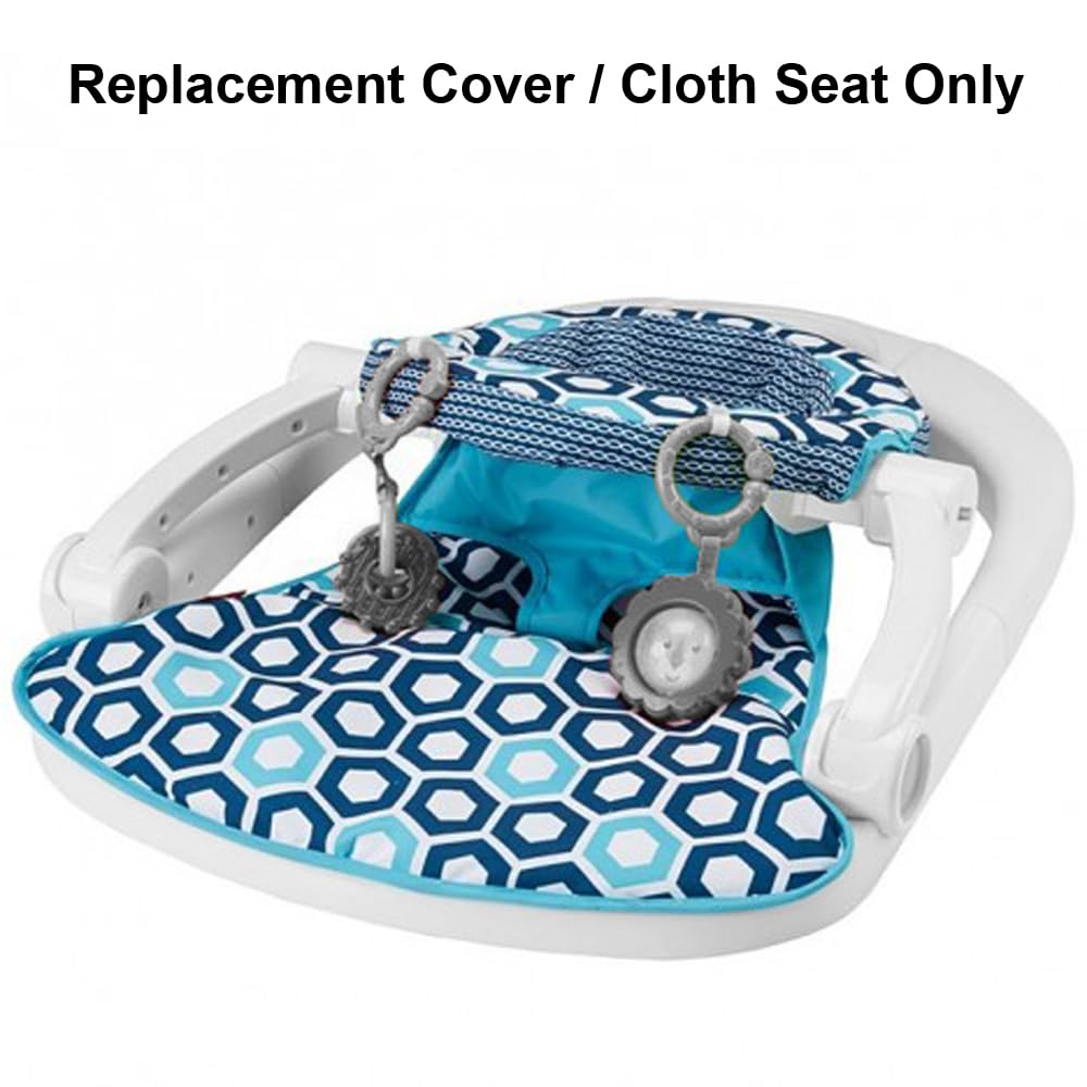 Replacement Part for Fisher-Price Sit-Me-Up Floor Seat - FKD95 ~ Replacement Cover/Cloth Seat ~ Blue, White and Turquoise Colors