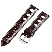 Clockwork Synergy, LLC 26mm Rally 3-hole Croco Brown Leather Interchangeable Replacement Watch Band Strap