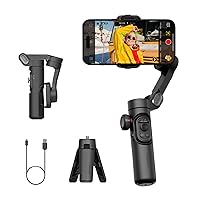 Gimbal Stabilizer for Smartphone, iPhone Gimbal w/Focus Wheel Face/Object Tracking Gimbal for iPhone 15 14 Pro Max/Android Foldable 3-Axis Handheld Phone Gimbal for Video Recording -Smart XE