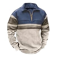 Men's Fashion Hoodies & Sweatshirts Vintage High Neck Top Half Zip Sports Long Sleeve Sweater Christmas, S-5XL