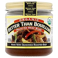 Better Than Bouillon Organic Roasted Beef Base, Made with Seasoned Roasted Beef, USDA Organic, Blendable Base for Added Flavor, 38 Servings Per Jar, 8 OZ (Single)