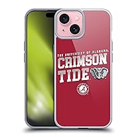 Head Case Designs Officially Licensed University of Alabama UA Crimson Tide Soft Gel Case Compatible with Apple iPhone 15