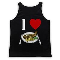 Men's I Love Fish and Chips Iconic British Dinner Tank Top Vest