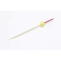 Manyo 18255A Natural Material Domestic Yellow Pearl Skewers, Red, 3.5 inches (9 cm), Pack of 100