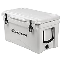 EchoSmile 25/30/35/40/75 Quart Rotomolded Cooler, 5 Days Protale Ice Cooler, Ice Chest Suit for BBQ, Camping, Pincnic, and Other Outdoor Activities