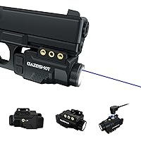 Mini 700 Lumens Pistol Light Laser Combo Weapon Light Tactical Flashlights, Magnetic USB Rechargeable with Blue Beam Sight and Strobe Mode for GL Glock and Picatinny Rail