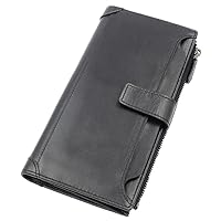 Long money wax leather wallet men leather wallet large capacity leisure wallet