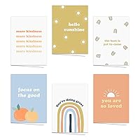 Canopy Street Encouraging & Inspirational Retro Greeting Cards / 24 All Occasion Vintage Aesthetic Notecards and Envelopes/Six Motivational Designs