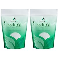 PACK of 2 Morning Pep Pure Birch Xylitol (Keto Diet Friendly) Sweetener with no aftertaste 2.5 LBs (Not From Corn) NON GMO KOSHER GLUTEN FREE PRODUCT OF USA. Total 5 Lbs (80 OZ)