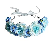 Vivivalue Floral Crown Flower Garland Headband Floral Headpiece Halo Wedding Party Photos