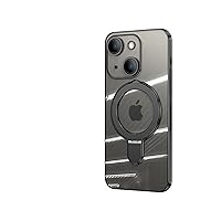 Plated Case for iPhone 13 Mini with Metal Ring Holder Stand [Compatible with MagSafe], Shockproof Non-Slip Slim Fit Protective Phone Bumper Cover for iPhone 13 Mini Black