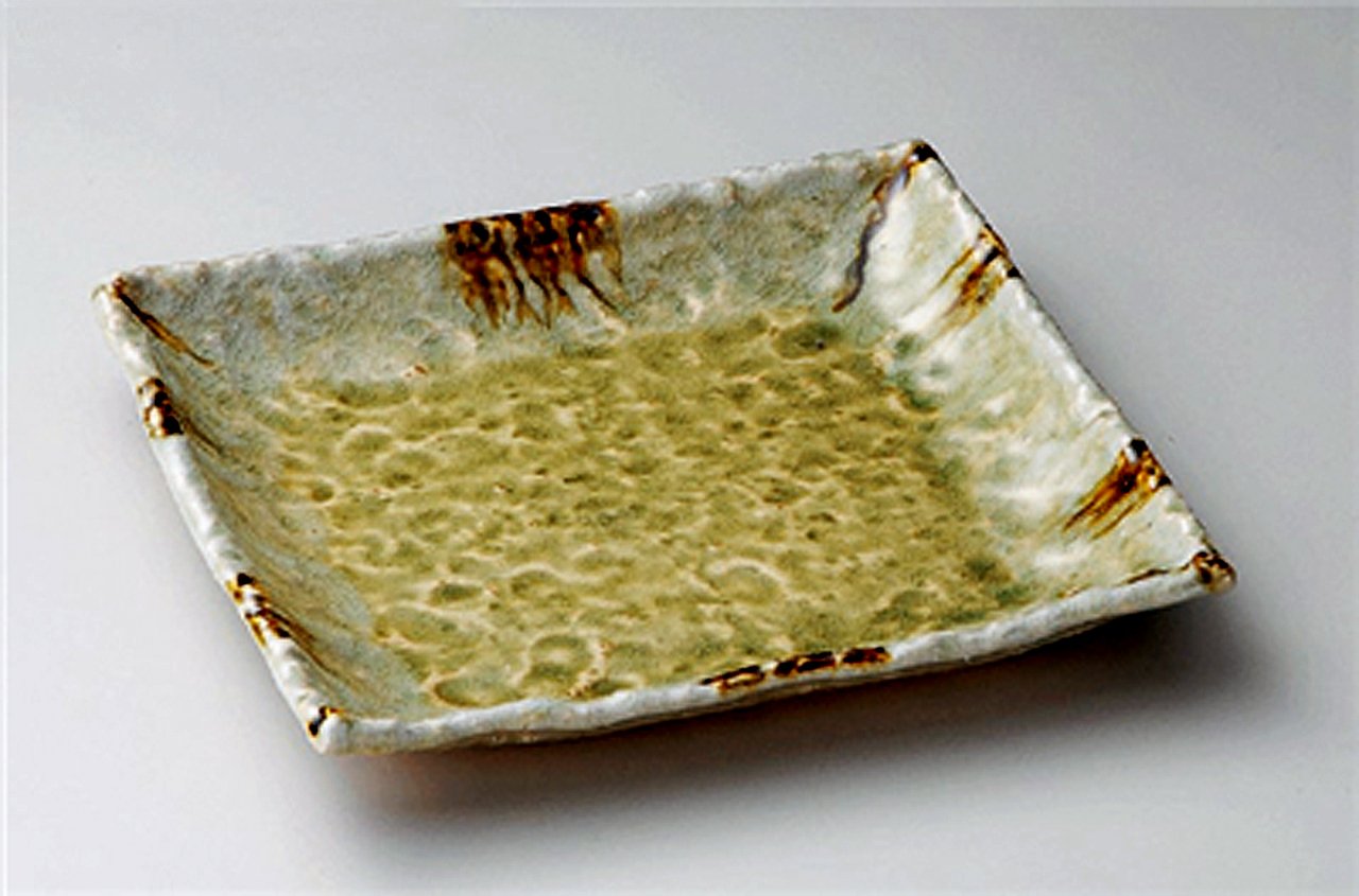 BANKO-YAKI SAND-VIDRO Tohki Japanese traditional Pottery Medium Plate made in JAPAN