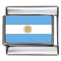 ARGENTINA ARGENTINEAN FLAG Photo Italian 9mm Charm PC007 Fits Traditional Classic