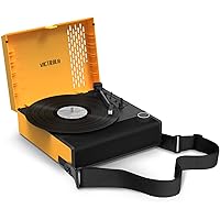 Victrola Revolution GO 3-Speed Bluetooth Portable Rechargeable Record Player with Built-in Speakers | Citrus VSC-750SB-CTR
