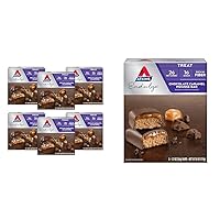 Atkins Pecan Caramel Clusters, 60 Count & Chocolate Caramel Mousse Bars, 5 Count - Low Sugar Dessert Favorites