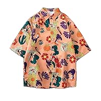 Hip Hop Summer Men' Shirt Casual Loose Popular Beach Holiday Floral Print Short Sleeve Tops Unisex
