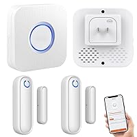 Caregiver Pager WiFi Door Alarms for Dementia Patients with Phone App,WiFi Smart Door Sensor Alarm for Kid Safety/Home Security/Elderly/Business/Store/Mailbox(2 Sensor 1 Gateway)
