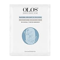 Olos Moisturizing Cellulose Mask, 0.67 oz - Sheet Masks with Indian Ginseng, Hyper-Fermented Aloe - Antioxidant, Protective and Hydrating Face Mask