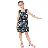 PattyCandy Girls Girly Dinosaur Style Fashion Kids Sleeveless Dress & Short Sleeve Dress,Size:2-16