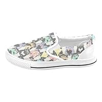 Unisex Van Cats Glasses Slip-on Canvas Kid's Shoes (Big Kid) for Girl