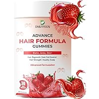 Advance Hair Biotin (10,000 mcg) Gummies-30 | 30 Days Challenge| with Biotin- 10,000 mcg, Zinc, Vitamin C, Bamboo Shoot & Green Amla | Hair Growth & Hair Strength (Strawberry Flavour)