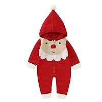 Toddler Boy Sweater Newborn Infant Boy Girl Christmas Santa Knitted Sweater Baby Hooded Hooded Sweatshirt Boys