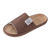 Dudes Slippers for Men Men House Shoes Home Slippers Flip Flops Flax Slippers Indoor Outdoor Slippers for Men