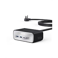 Anker Charging Station(100W Max), 7-in-1 USB C Power Strip for iPhone 15/14 and Macbook Air/Pro, 5ft Thin Cord,3 AC, 2 USB A,2 USB C,Power Delivery Desktop Accessory for MacBook Pro,Home&Office(Black)