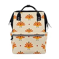 Diaper Bag Backpack Cute Turkeys Red Polka Dot Casual Daypack Multi-Functional Nappy Bags