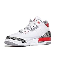 Jordan Boy's Air 3 Retro (Big Kid) White/Fire Red/Black/Cement Grey 3.5 Big Kid M