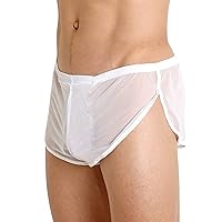 Men's Sexy Underwear Mesh Breathable Underpants Mens Mesh Shorts See Through with Large Lingerie for Men Open