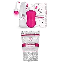 Ninja Mama Postpartum Essentials Duo Peri Bottle and Sitz Bath Soak for Soothing Postpartum Care After Childbirth Labor and Delivery Shower Gift.
