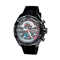 Seiko Black Stainless Steel Case, Dial with Chronograph and Silicone Strap, Velatura Mens Japanese Watch - SPC149P1