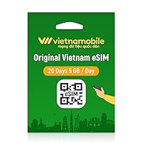 eSIM Card, Vietnam SIM Card 20 Days 5 GB/Day, Activation Required, Only for esim Compatible Devices, Vietnamobile Unlimited Intranet Calls, 4G High-Speed Communication Network