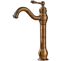 Faucets,Taps Kitchen Faucet Bathroom Faucet Antique Copper Bathroom Faucet Tall Counter Basin Faucet with Hot and Cold Water 360 Degree Rotation