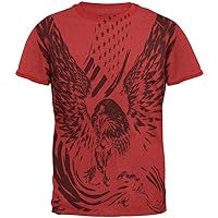 4th of July Screaming Eagle American Flag Mens Ringer T Shirt