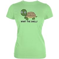 Turtle What The Shell Funny Pun Cute Juniors Soft T Shirt